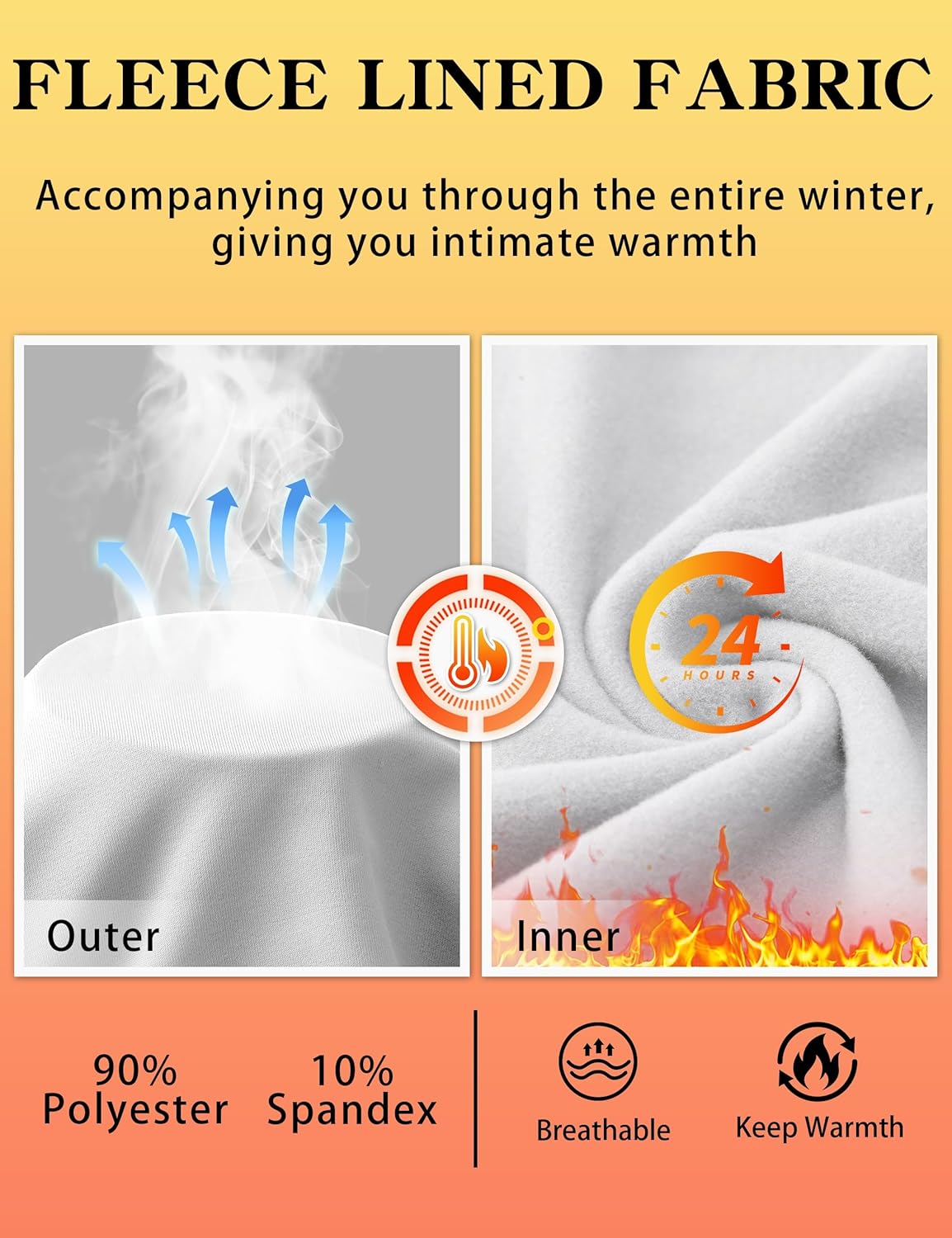 Roadbox Women Thermal Shirts, Warm Long Sleeve Fleece Lined Underwear Tops, Winter Ski Workout Base Layer for Cold Weather - Image 4