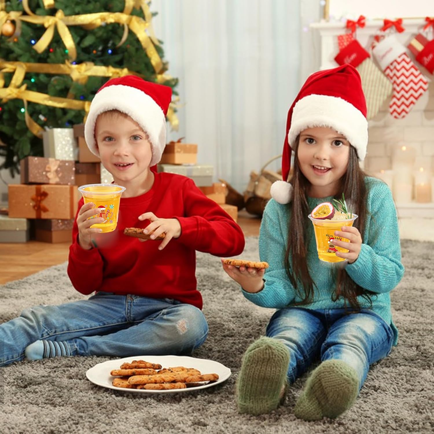 peony man 60Pcs Christmas Disposable Plastic Cups 12oz Merry Christmas Clear Cup Santa Claus Snowman Drinking Cups for Cold Beverage Coffee Xmas Winter Holiday Party Cup Supplies - Image 5