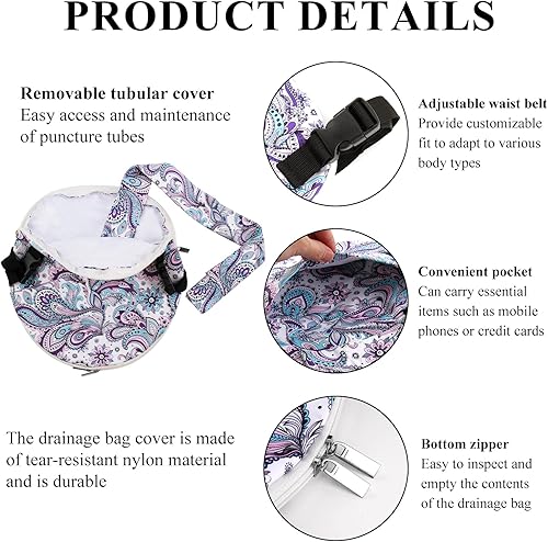 Miniatura 3 de Funda para bolsa de catéter para caminante y silla de ruedas, incluye cubierta de catéter y cubierta de tubo, funda de bolsa de drenaje para Foley,