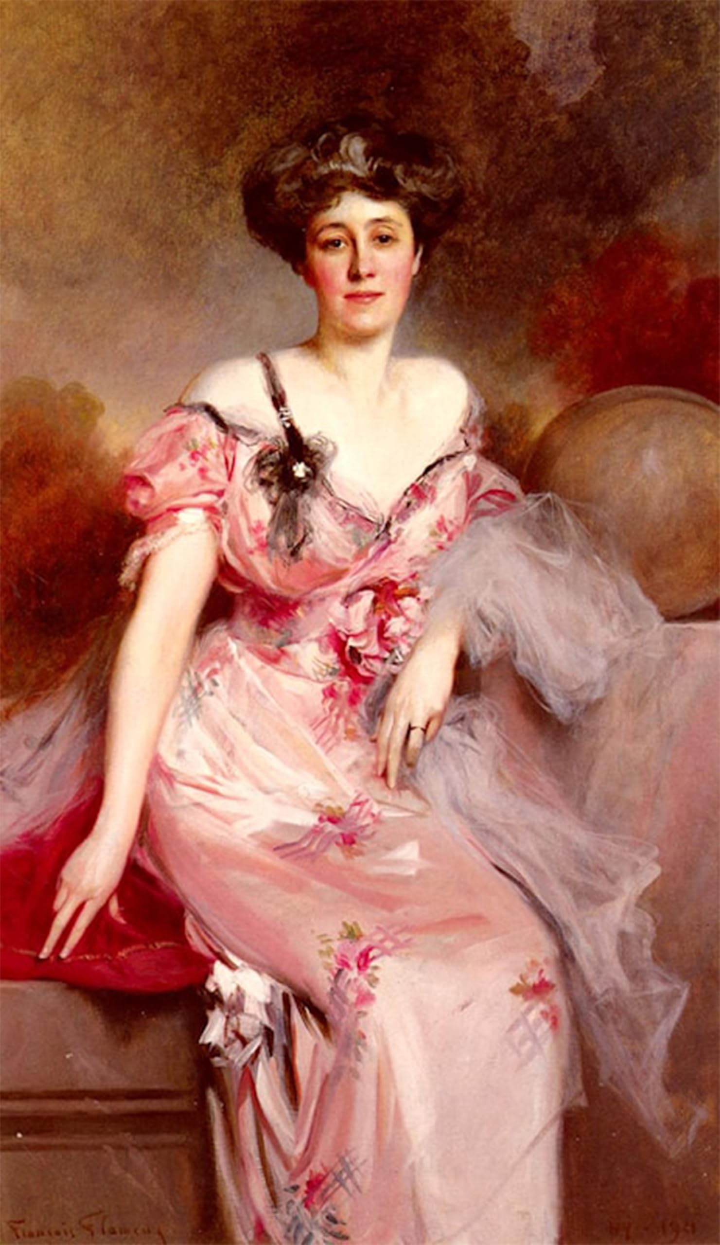 ARTXLXXBN Famous Prints Artwork Pictures Poster Painting Art Portrait De Mme D... by Francois Flameng Artwork Landscape Pictures for Home Decor 60x90cm