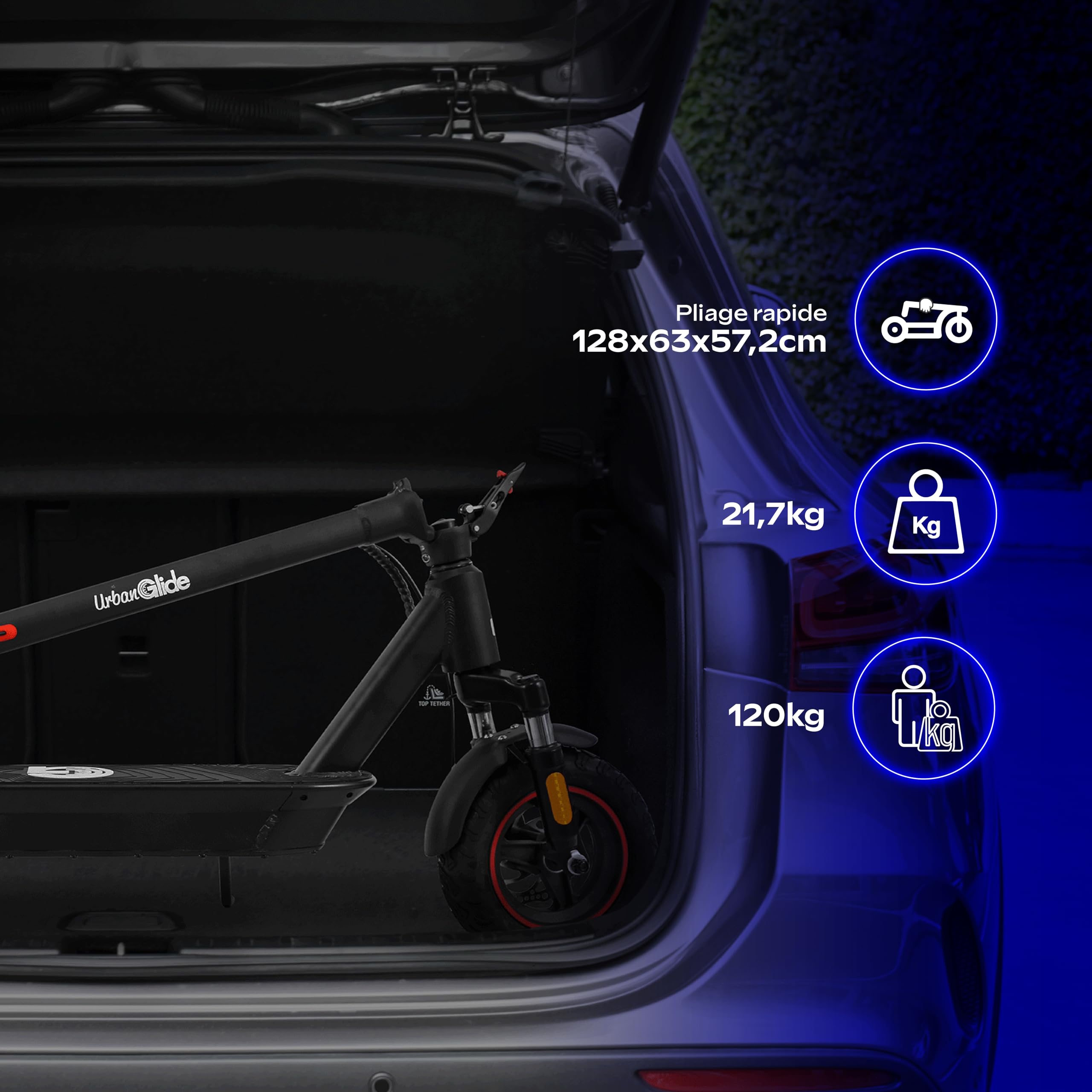 Trottinette Électrique Adulte UrbanGlide Ride 500CT – Autonomie 70km – Batterie 48V/15Ah – Pneus 10'' Off-Road – Poids 21,7kg