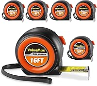 ValueMax 6-Pack 16FT Retractable Tape Measures with Auto-Lock - Easy Read, Durable & Waterproof for Contractors, Carpenters
