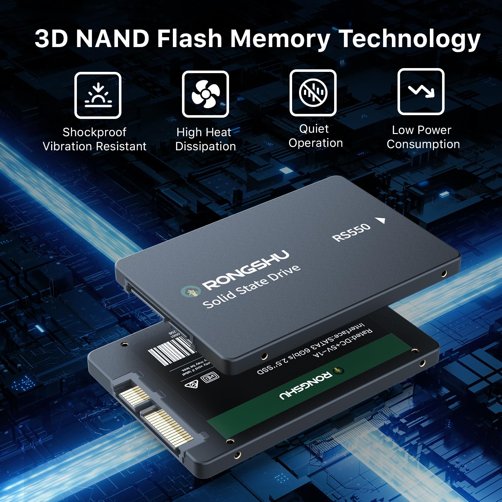 RONGSHU 256GB SATA SSD 2.5'' Internal Solid State Drive