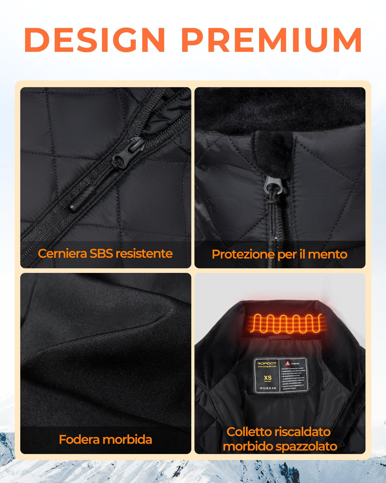 Topdot Gilet Riscaldato Donna con Batteria 7.4V 16000mAh, 10 Zone di Riscaldamento, Elettrico Gilet Termico Leggero con 3 Temperature per Ciclismo, Lavori All'aperto