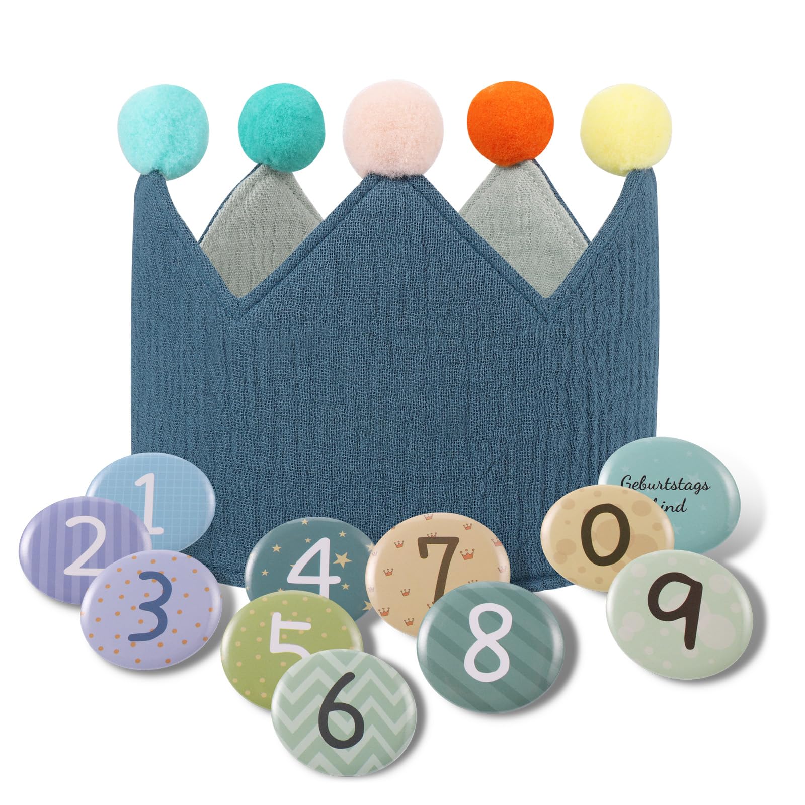 Zocipro Birthday Crown Hat for Kids - Reusable With 0-9 Number Replacement Decoration, Party Hats, First Birthday Decorations for Boy and Girl