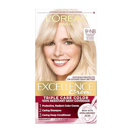 Miniatura 27 de L'Oreal Paris Excellence Creme - Coloración permanente para el cabello, rubio natural extraclaro 02, 100 % de cobertura de canas, paquete de 1