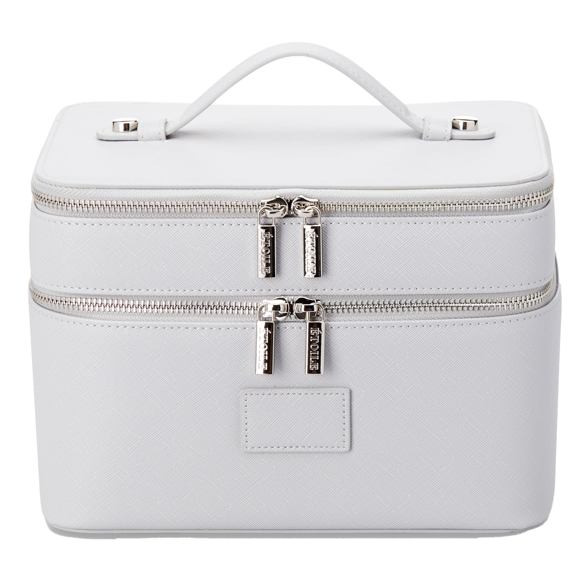 ETOILE - Duo Vanity Case Grey - Large Functional Travel Makeup Bag Organizer with Removable Divider & Mirror