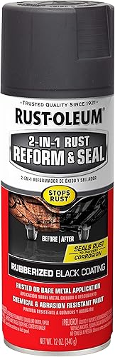 Miniatura 3 de Rust-Oleum 344713-6PK Aerosol automotriz 2 en 1 para reforma y sellado de óxido, 12 onzas, negro plano, paquete de 6