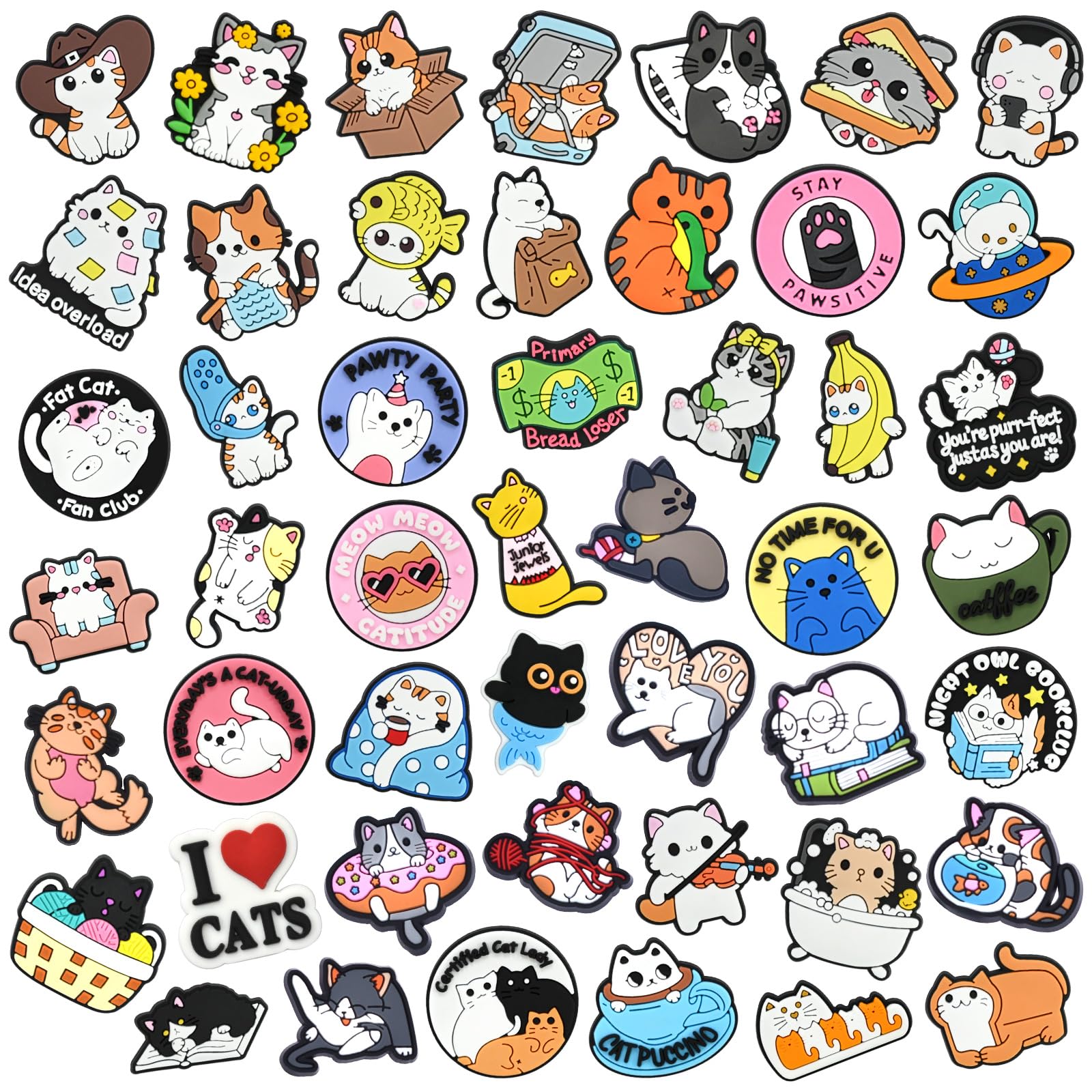 Cute Black Cat Backpacks Pins 30-100Piece Paw Print Lapel Brooch Pins Set DIY Funny Cat Dog Button Pin for Clothes Badges