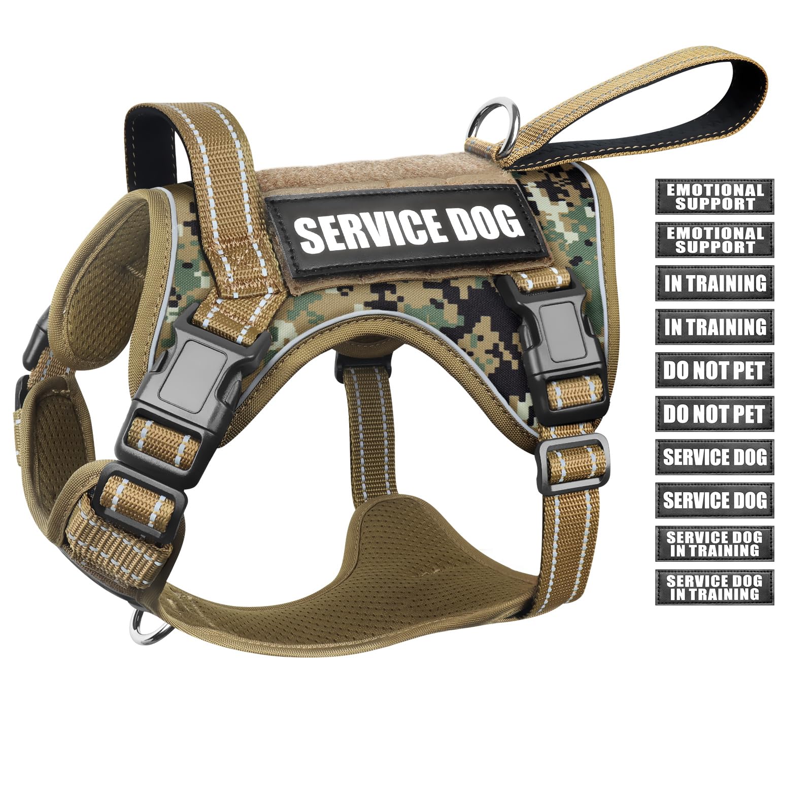 WINSEE Tactical Dog Harness, No Pull Dog Harness for Medium Large Dogs with Handle & Molle, Military Service Dog Vest Harness in Training Pet Harness for Small Dogs — image 1