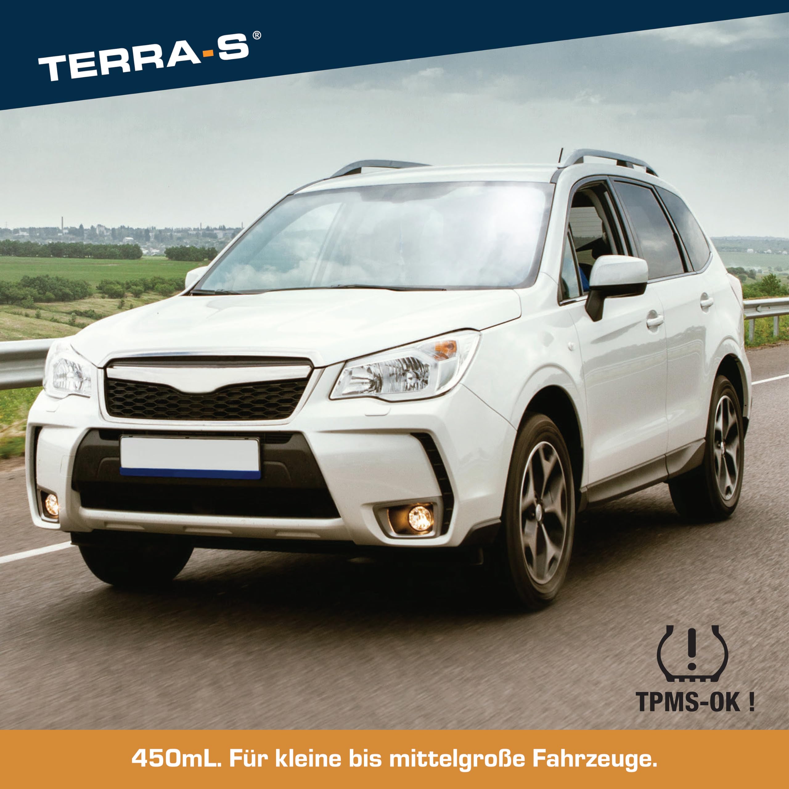 TERRA-S T56003 Premium Kit de combinación de inflador y sellador de neumáticos con Inserto automático para una reparación rápida de Emergencia