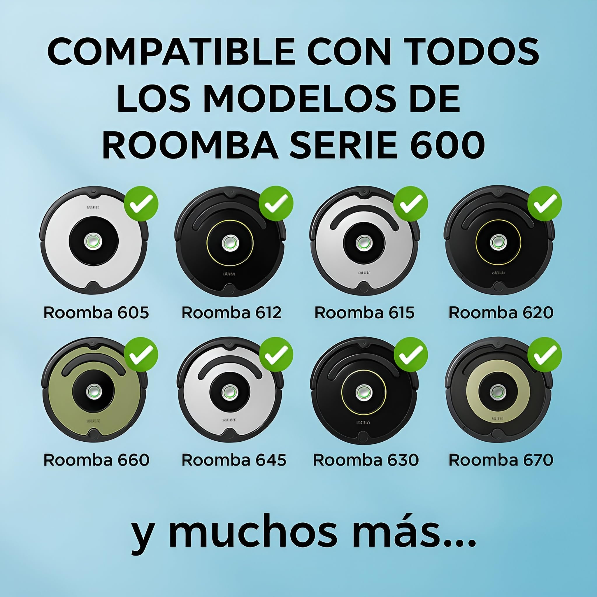 KIT RICAMBI 4 SPAZZOLE 6 BRACCIA PER ROOMBA 631 650 653 660 665 680 681 690 760 - Foto 4