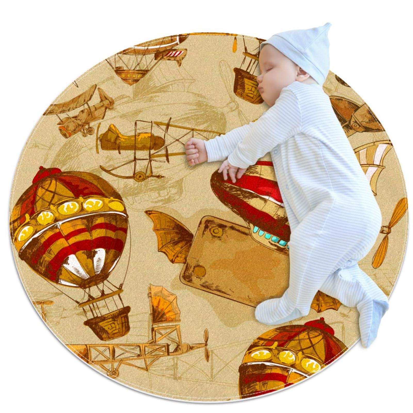 Tapis de salle de bain montgolfière antidérapant pour sécuriser le carrelage et décorer un salon
