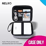 Nelko Housse de transport véritable pour imprimante photo, compatible PP01/PP02/PP03 portatif Mini Imprimante photo et papier photo, sac de rangement imperméable, étui seulement (gris)