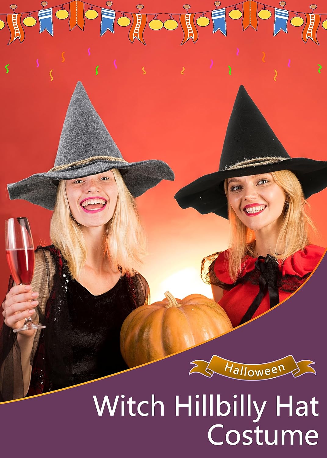 3 Pcs Scarecrow Hats Halloween Witch Hat Felt Wizard Hats Cosplay Accessory for Scarecrow Costume Halloween Party Supplies