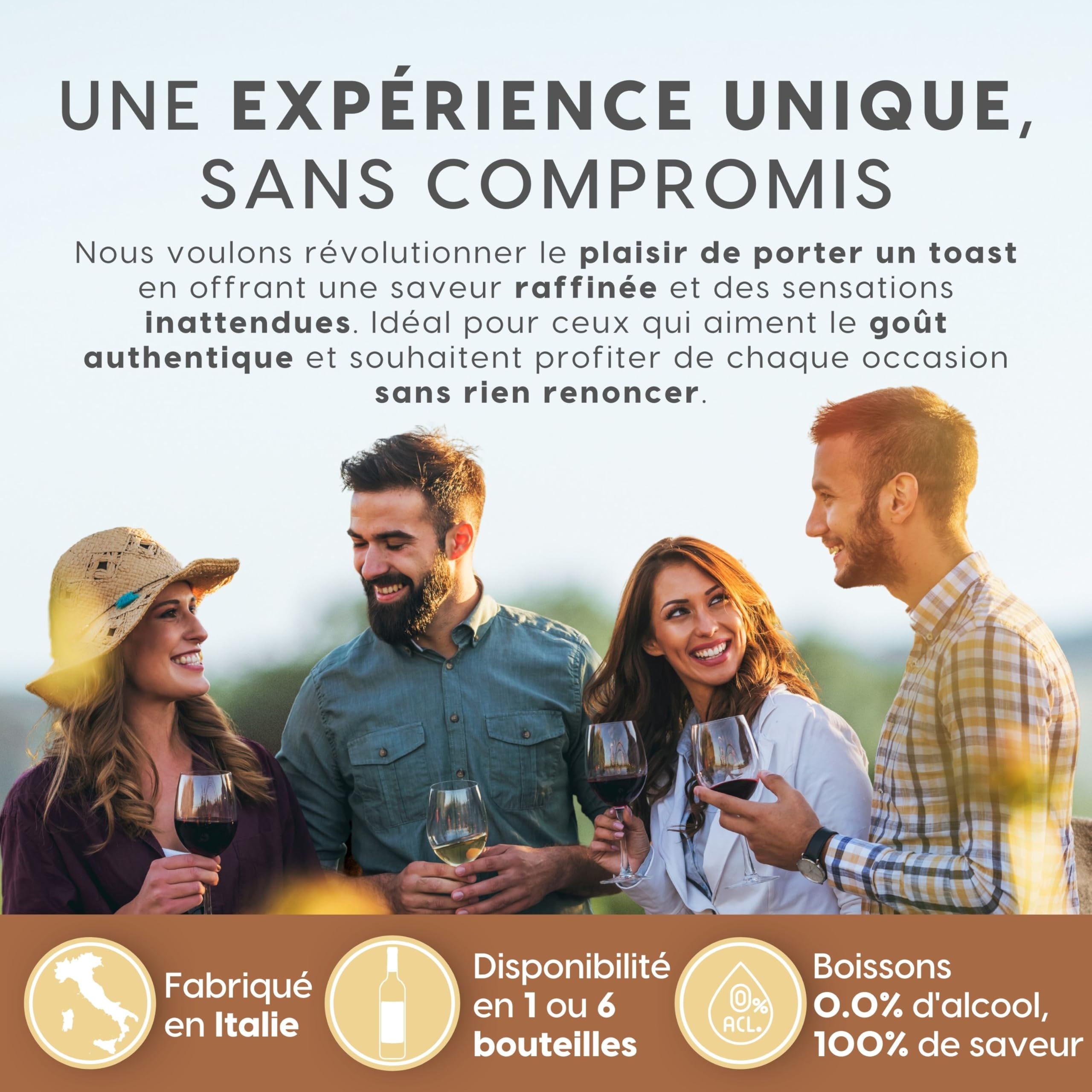 ALTERNATIVA Rouge Sans Alcool 0.0% - Pack de 6 Bouteilles de 750 ml - Vin Sec Italien Premium Désalcoolisé - Parfait pour les Célébrations et Cadeaux