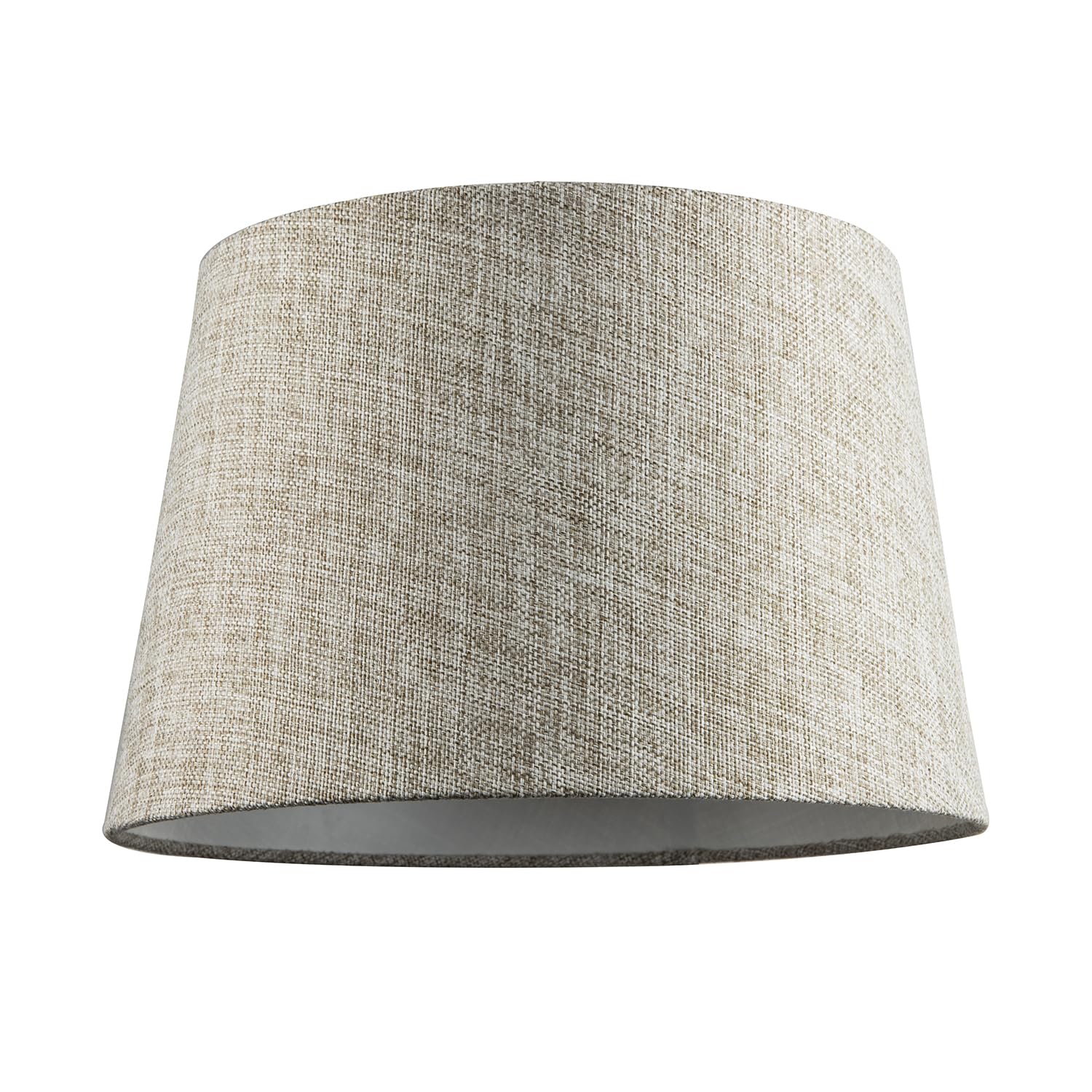Happy Homewares Taupe Traditional Natural Textured Linen Fabric Drum Lamp Shade In Brown | 30Cm X 20Cm X 25Cm | For Lamp Base Or Hanging Pendant By