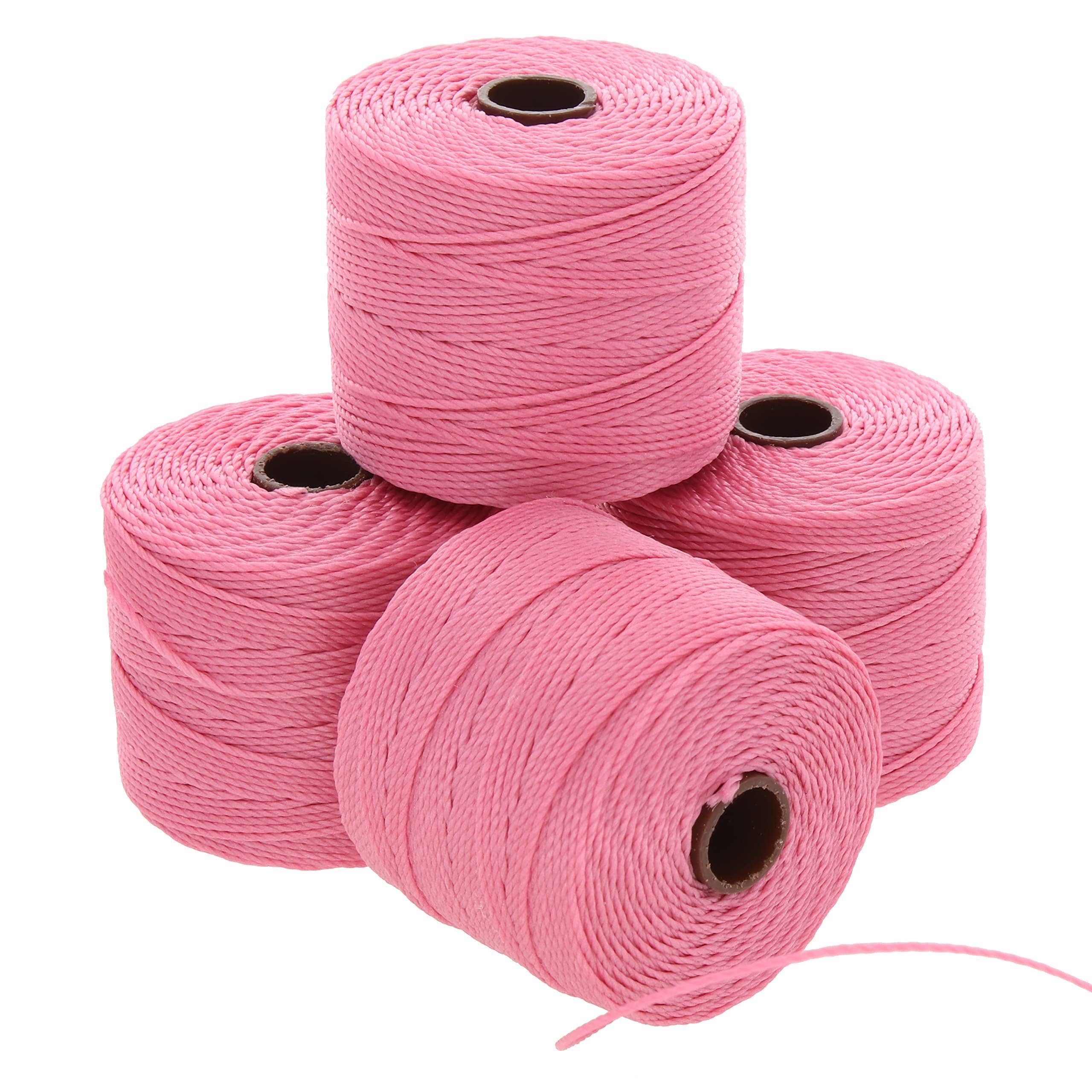Beadsmith S-LON Superlon #18 Twisted Nylon Bead Cord 77 Yard Spool Bobbin Pink by