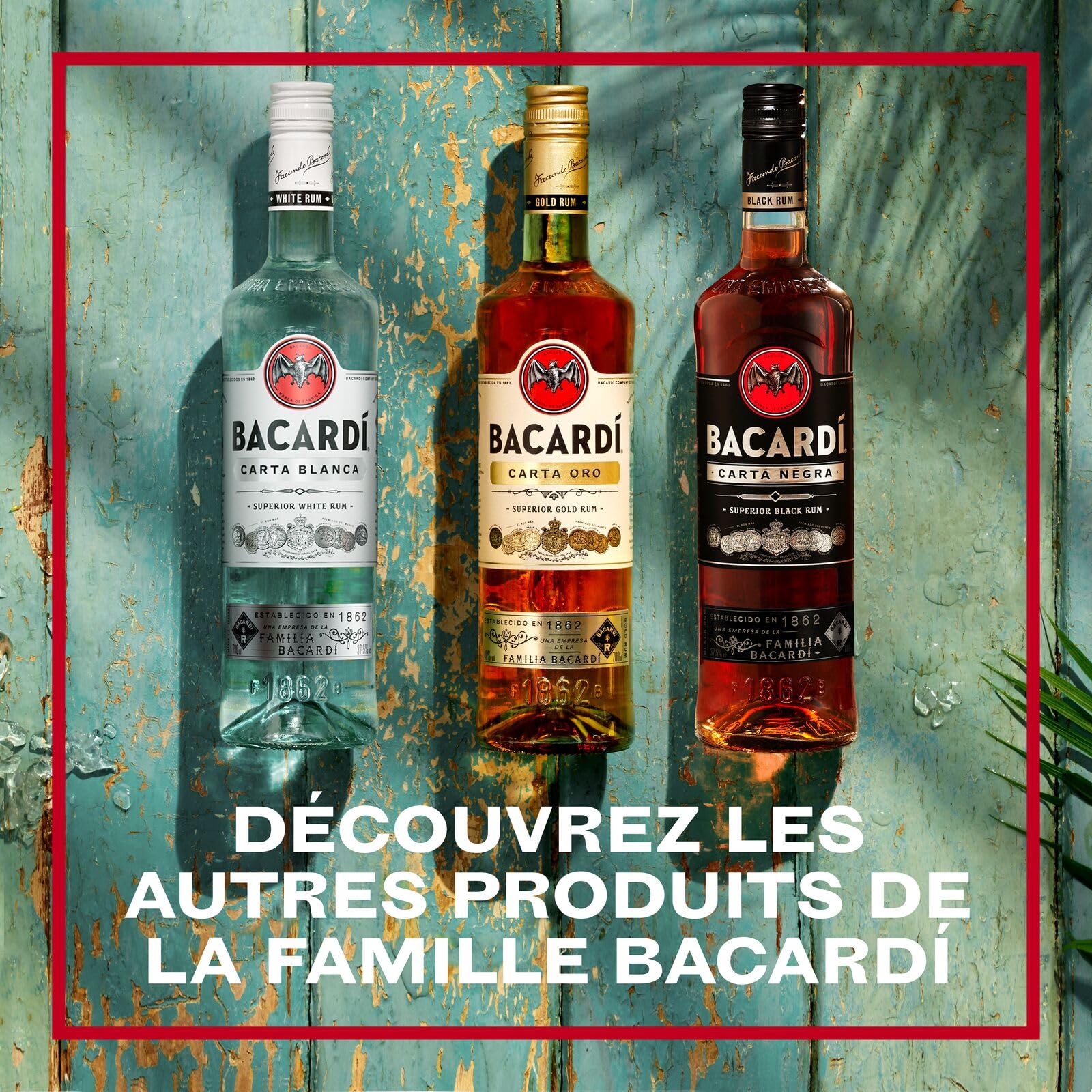 BACARDI Carta Blanca Superior White Rum - 1 l / 100 cl, 37,5% Vol. - Rhum Emblématique des Caraïbes, Idéal pour la Réalisation de Cocktails