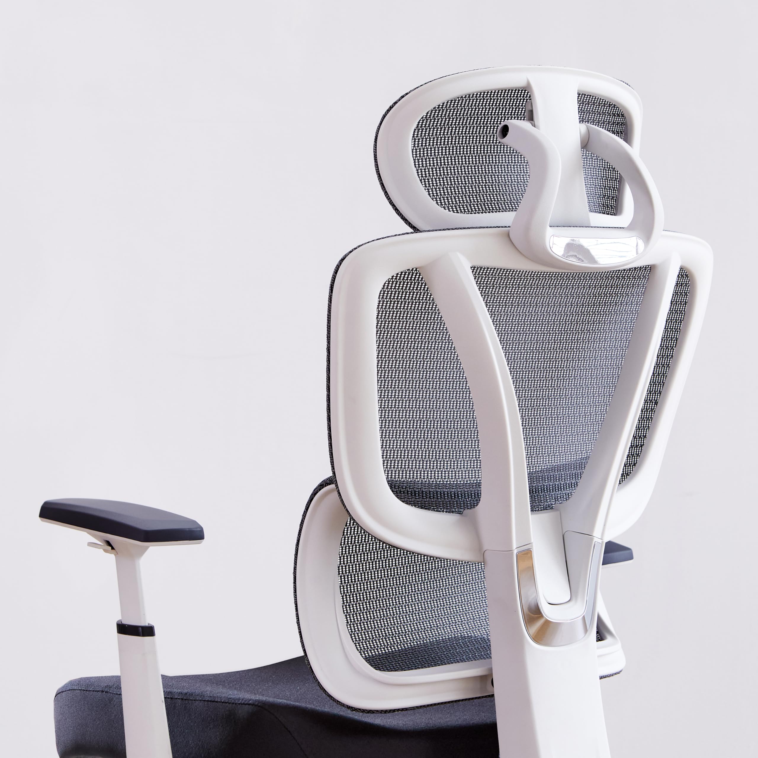 Livinia Ergonomic Mesh Executive Office Desk Chair with Adjustable Lumbar Support, 3D Armrest, Headrest, Tilt Lock Tension, Chrome Reclining Swivel