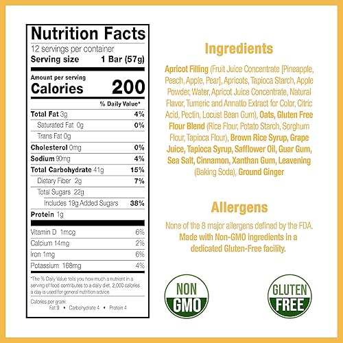 Miniatura 6 de Betty Lou's Paquete de barras de frutas  Paquete de 12 albaricoques y paquete de 12 arándanos  Sin gluten, veganas, sin OMG  Snacks deliciosamente