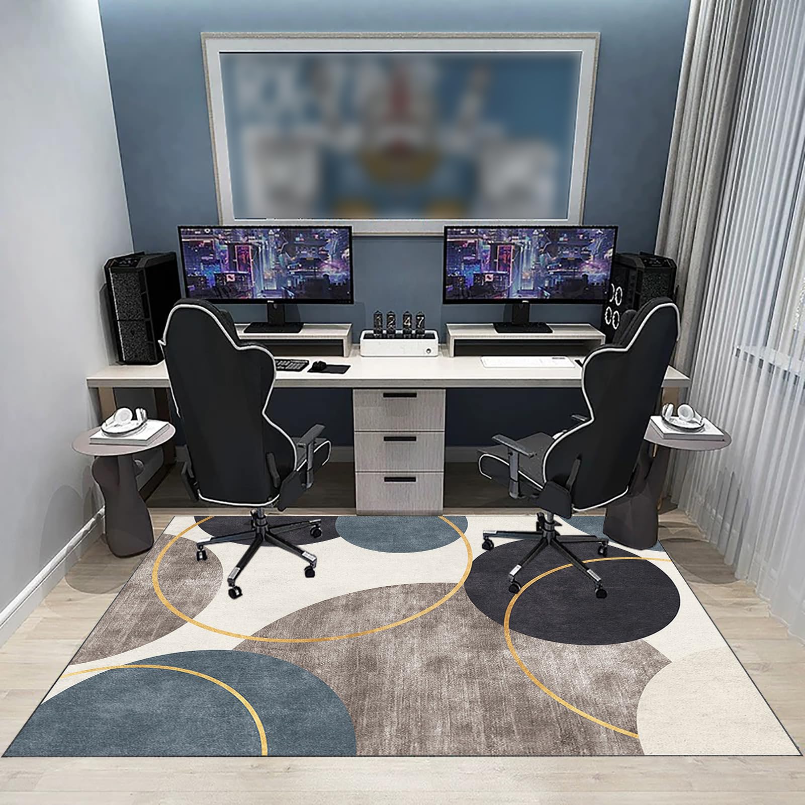 Alfombrilla para Silla de Gaming Oficina Protector de Suelo Alfombrilla para Silla de Oficina Protector Suelo Silla Ruedas 100 x 140 cm Alfombras Gaming Oficina Suelo para Suelos Duros Laminado