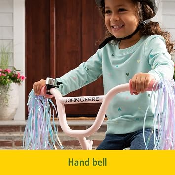 John Deere Beginner Toddler Bike 12 Inch Boys and Girls Bike Clouds Sturdy and Lightweight Kids Bikes for Ages 3 and Up Toddler Bike with Adjustable Handle Bars and Seat