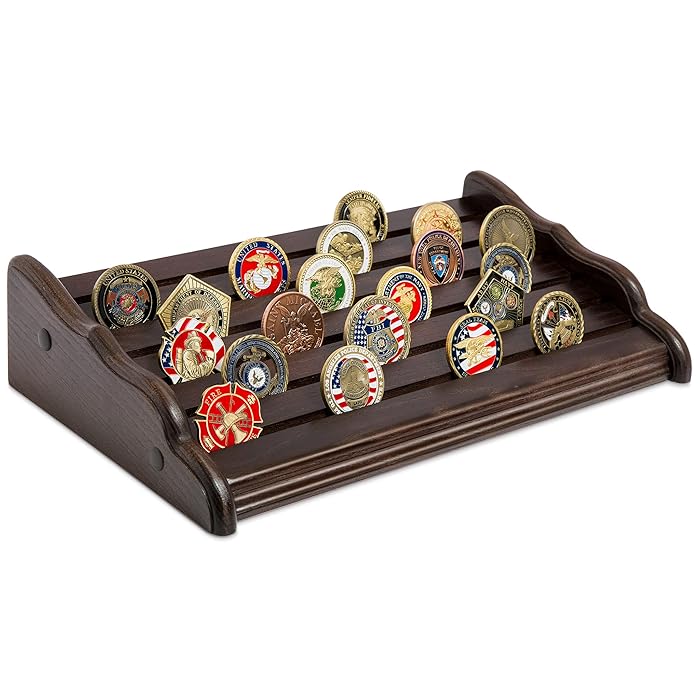 Buy TESLYAR Military Challenge Coins Stand Holder Display Rack Wooden