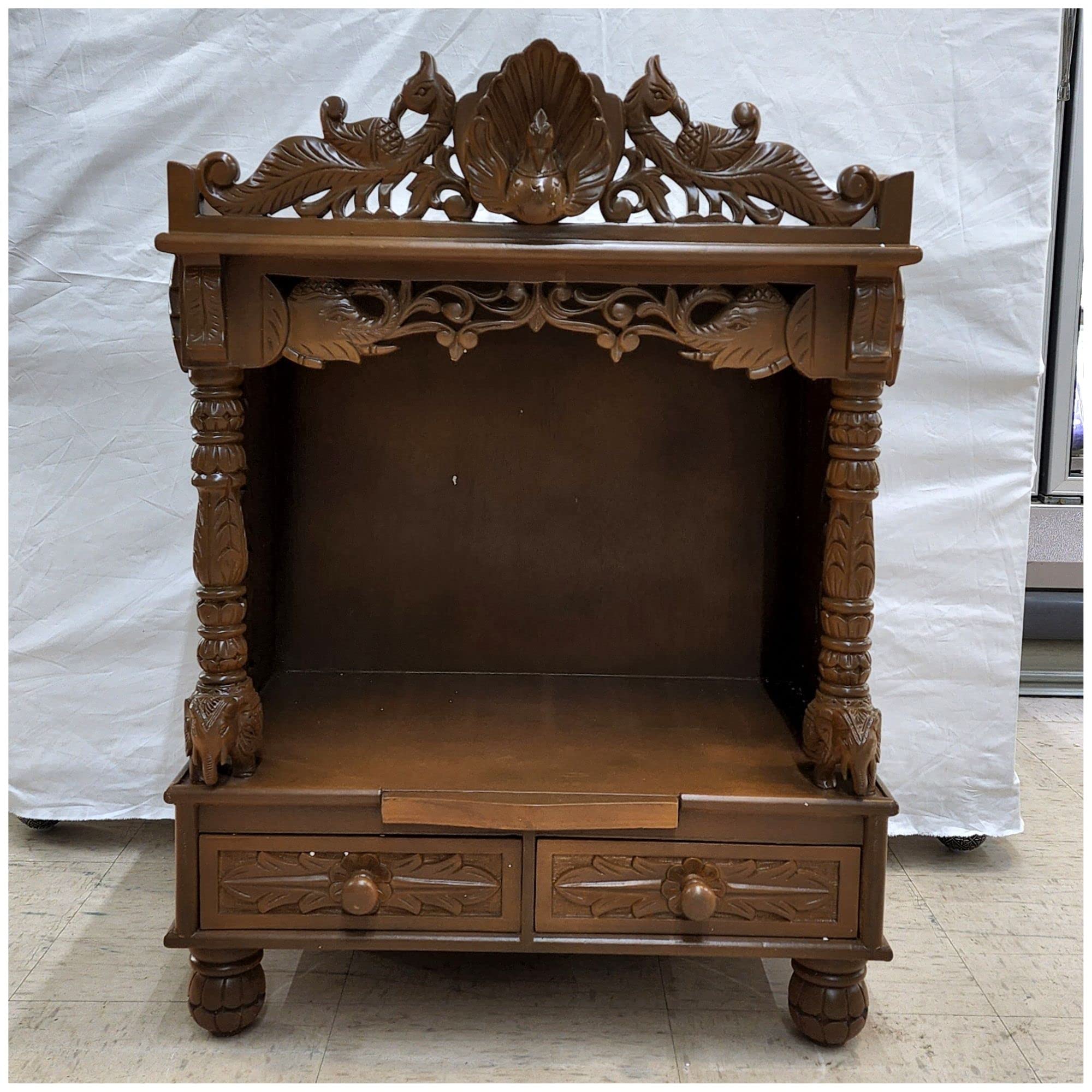 Buy AtoZ India Cart Handmade Wooden Temple for Home Indian Traditional