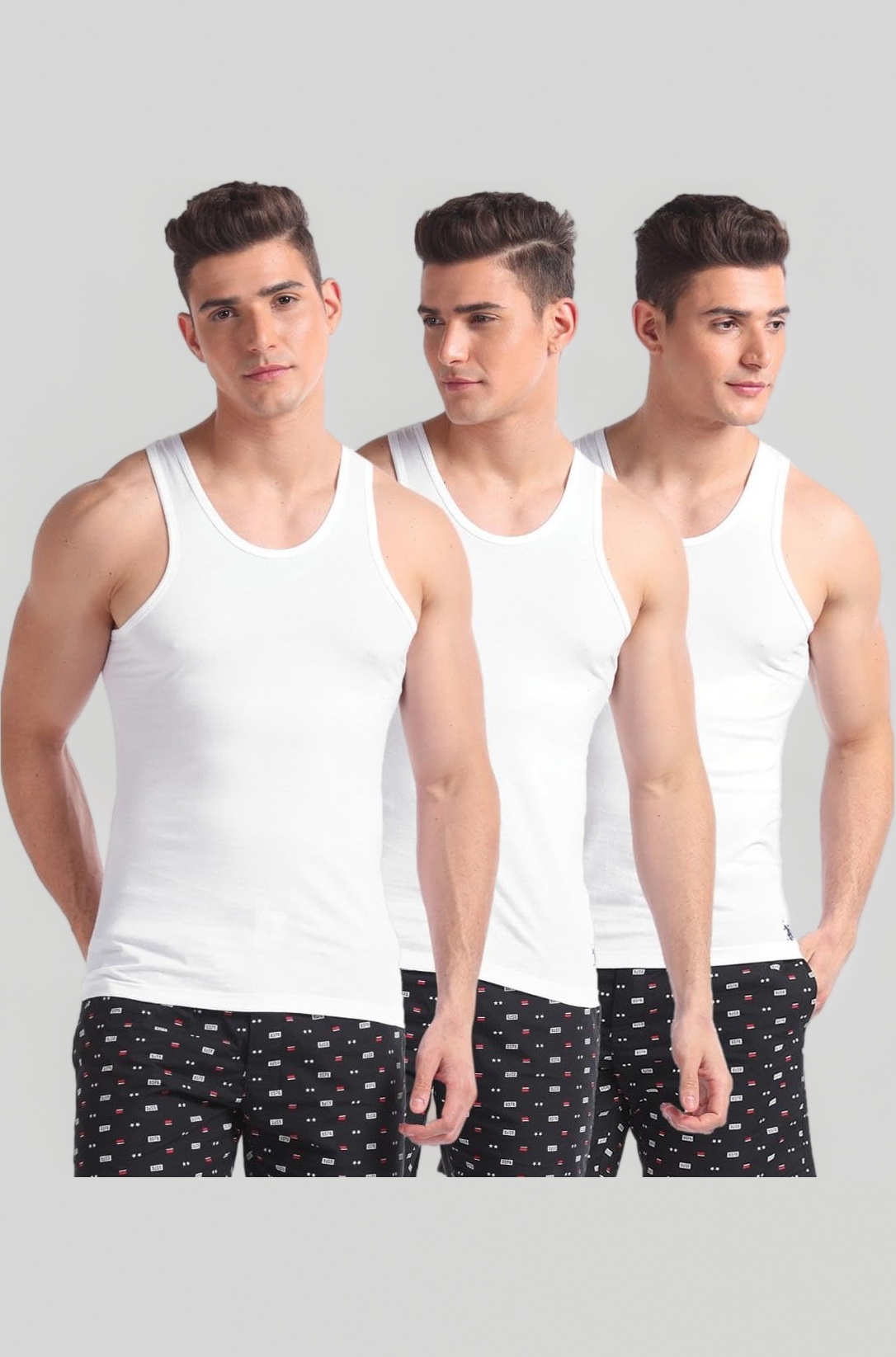 Men Comfort Fit I661 Cotton Vest - Pack of 3