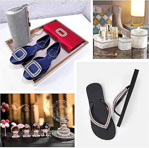 Miniatura 4 de Cadena de diamantes de imitación de 2 yardas y 3 filas, cadena de diamantes de imitación de cristal para manualidades, decoración de ropa de boda