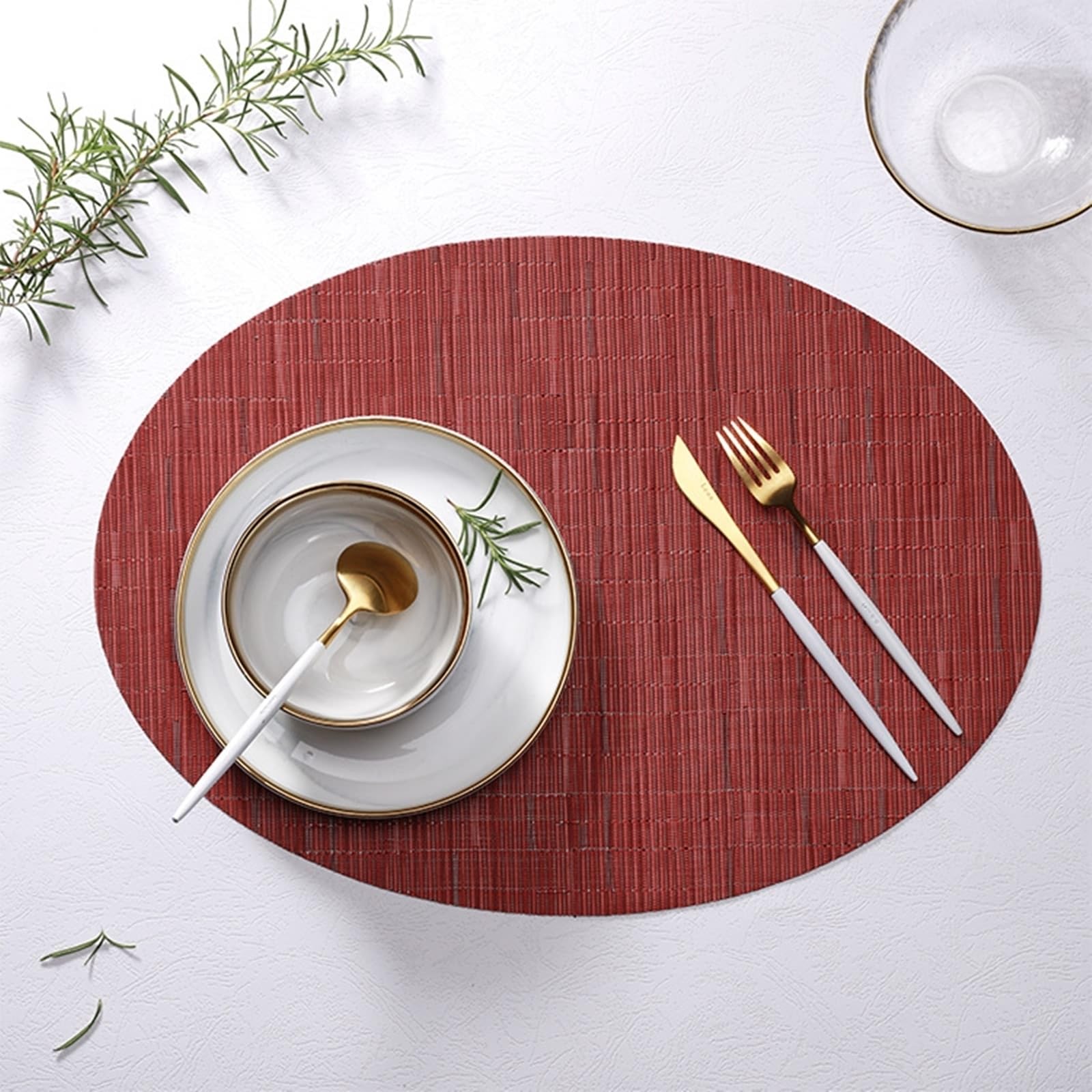 Set de table bordeaux lavable anti-rayure 32,5x45 cm pour protéger la table de cuisine