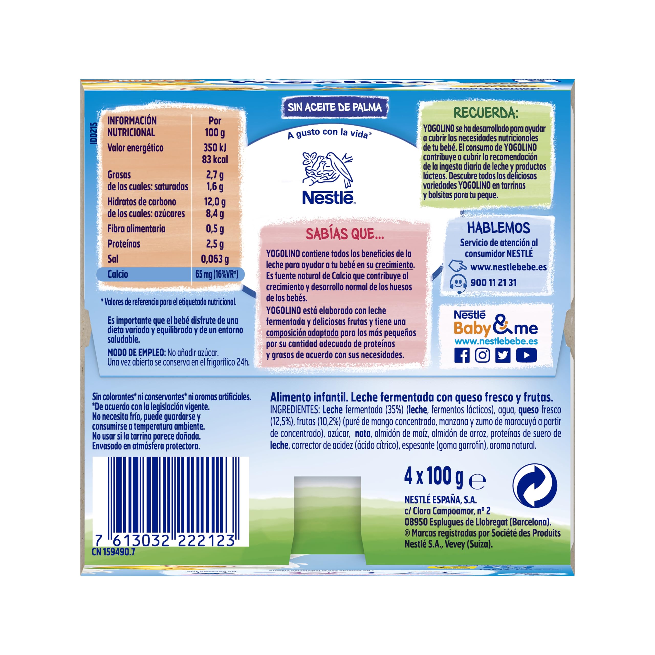 Nestlé Yogolino Petit Postre Lácteo con Frutas Variadas 8 Meses 4 x 100g