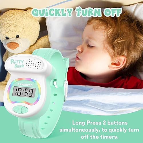 Miniatura 5 de Reloj para niños y niñas, temporizador para ir al baño y luces LED coloridas, música recuerda a los niños que es hora de ir al baño, regalo