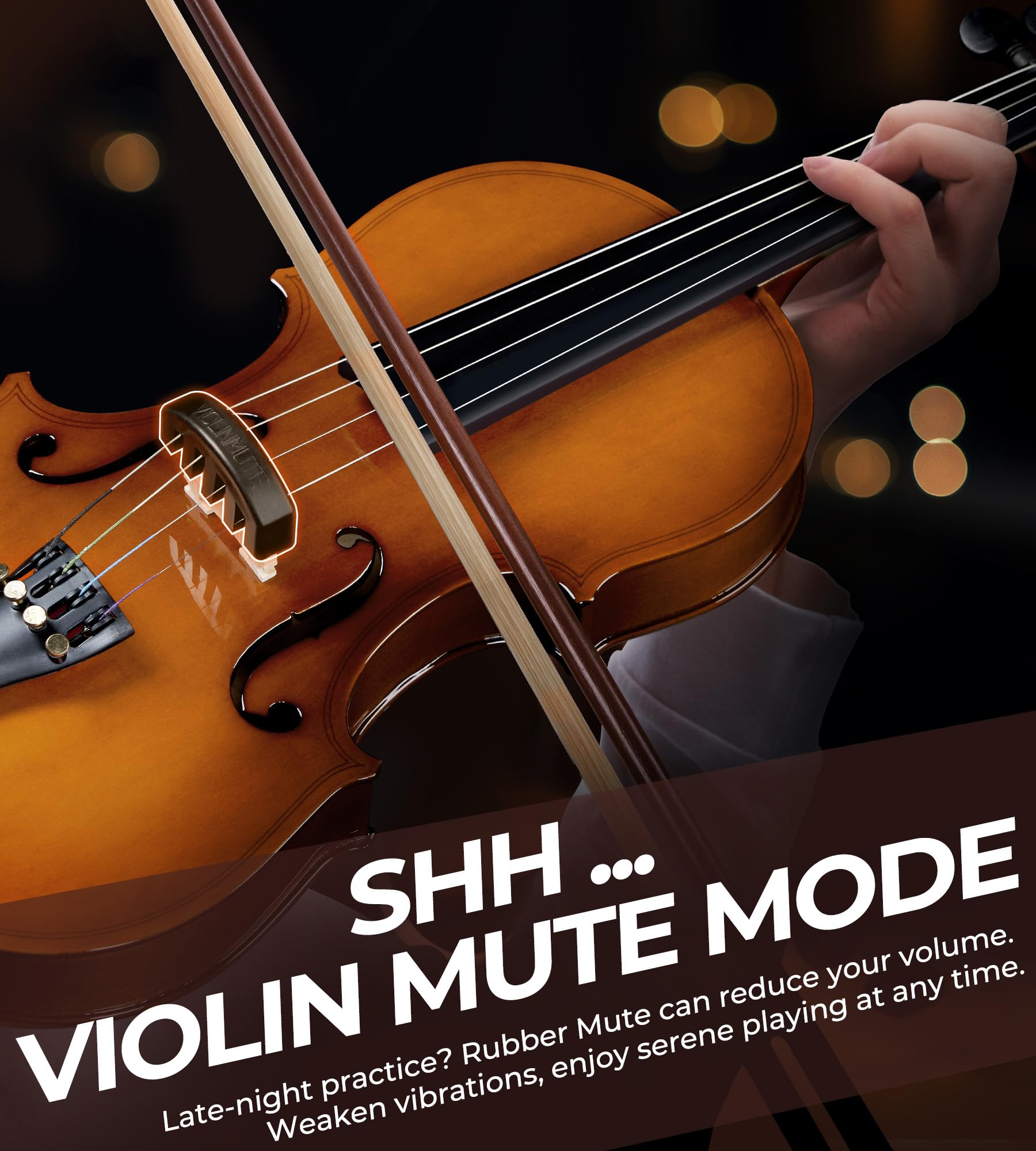 Vangoa Violin 3/4 Size for Kids Full Set, Beginners Fiddle Three Quarter Bundle Acoustic Violins Starter Kit Package w/Side Solidwood, Hard Case for School Students, Childrens, Adults Ages 9-11-12 - Image 7