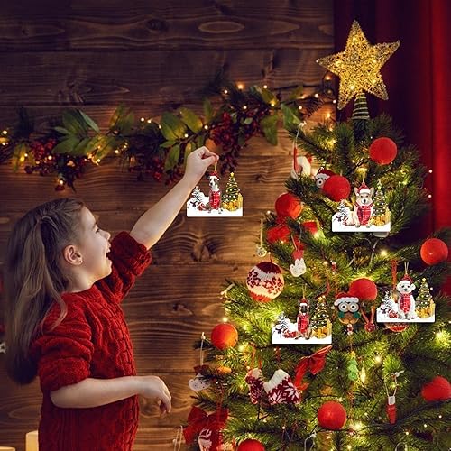 Miniatura 2 de Árbol de decoración de Navidad, adorno de Navidad de perros encantadores, bonitos adornos para árbol, adorno de alce de Papá Noel para Navidad,