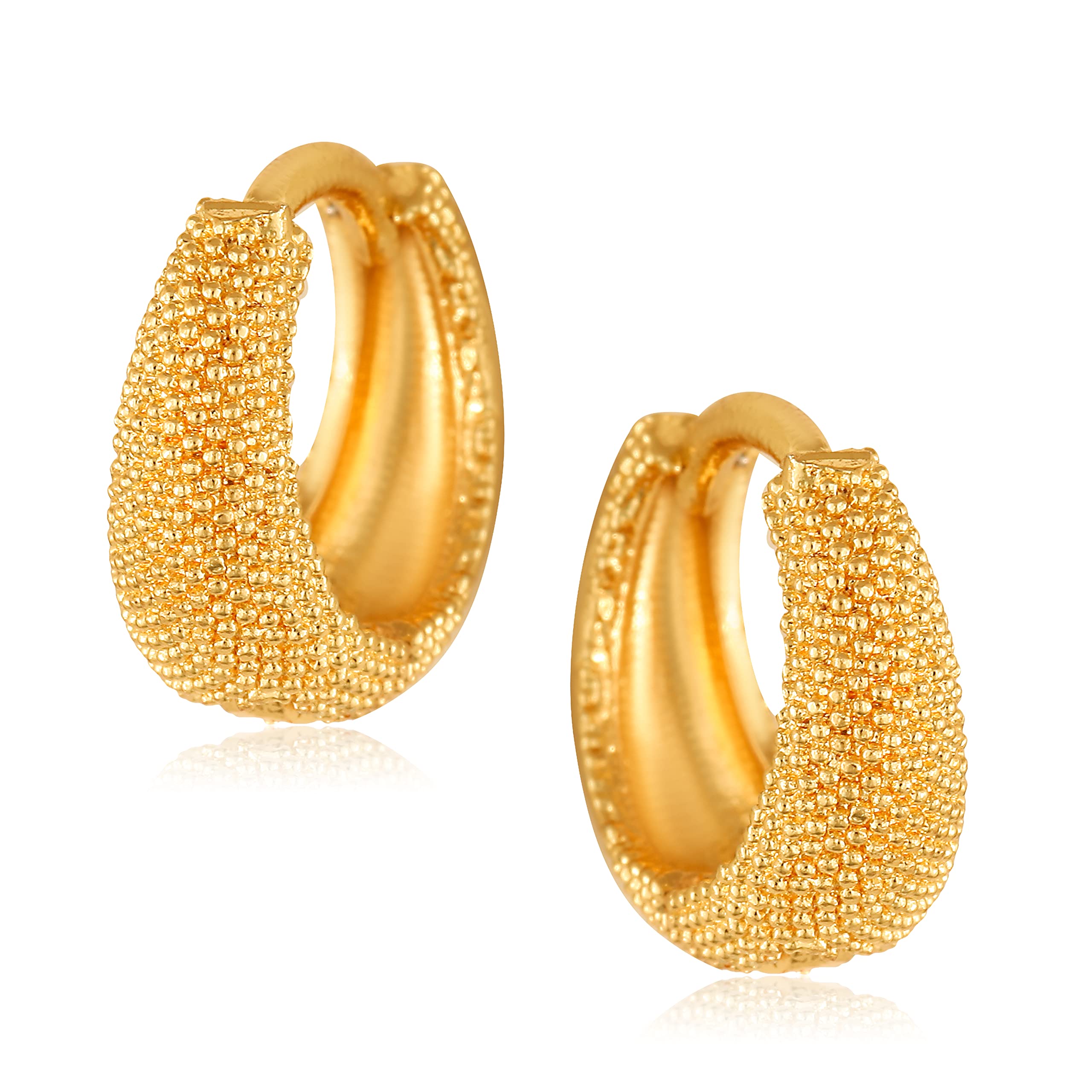VFJ VIGHNAHARTA FASHION JEWELLERY Vighnaharta Filigree work Gold Plated alloy Hoop Earring Clip on fancy drop Bali Earring for Women and Girls [VFJ1562ERG] (B09T6X7GLK) Amazon Price History, Amazon Price Tracker