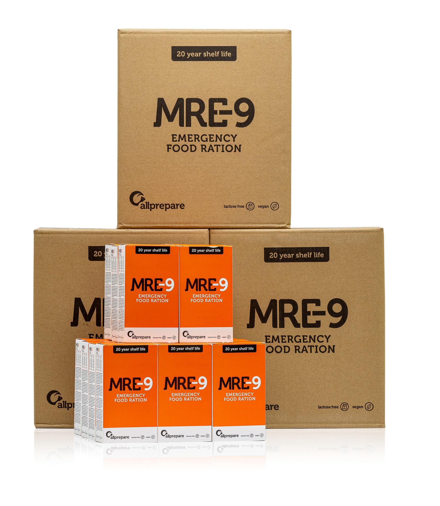 MRE-9 Notration 3 Monate | 20 Jahre Haltbarkeitsdauer | Extra Vitamine | 90 x 500g Notration | der leckerste Geschmack | langanhaltende Nahrung