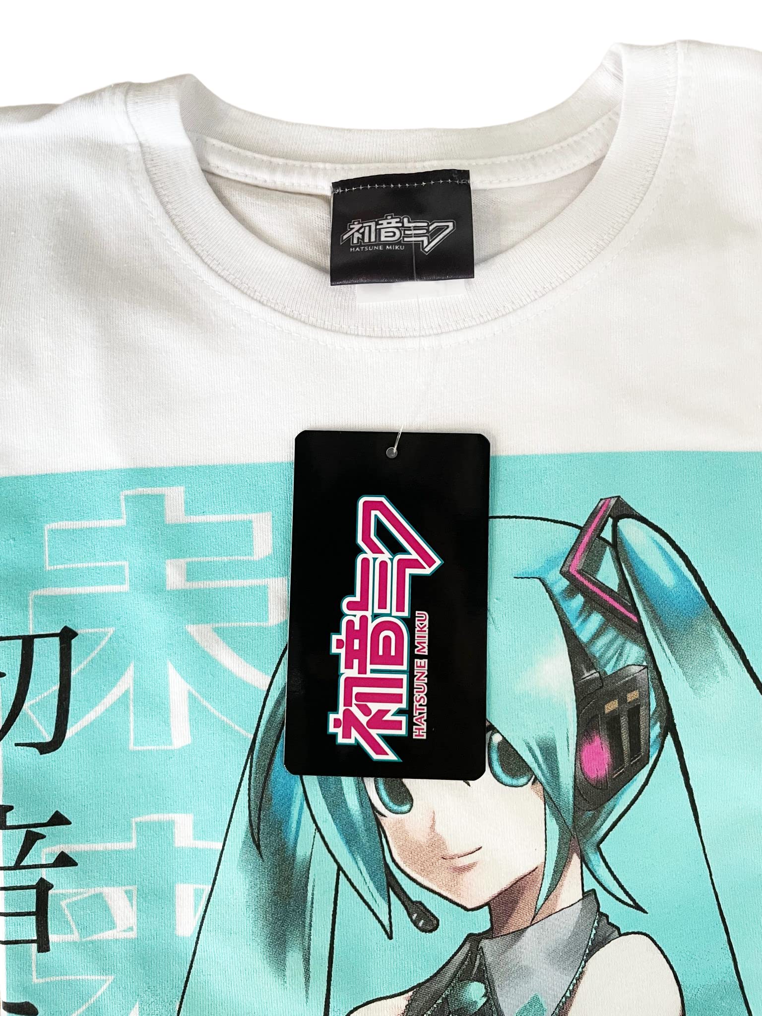 Difuzed Koszulka Hatsune Miku. Koszulka Anime Waifu. Urzędnik. Biała siatka. Unisex. Dorosły Chłopiec.