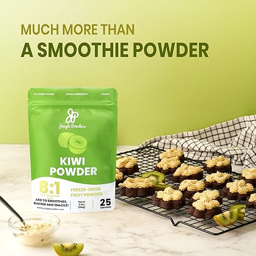 Miniatura 2 de Polvo de kiwi liofilizado de 3.5 onzas, extracto de fruta de kiwi en polvo natural sin azúcar, OMG, relleno y polvo de superalimentos verdes sin
