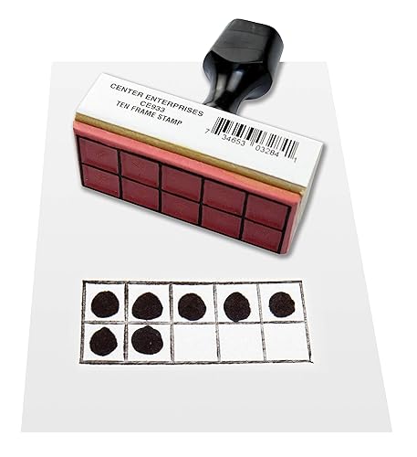 Miniatura 4 de READY 2 LEARN Sello de diez marcos, sello de madera para actividades matemáticas tempranas y bricolaje, uso para tarjetas didácticas, hojas de