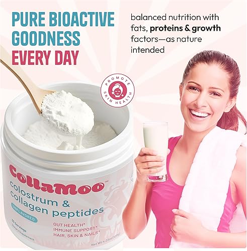 Miniatura 9 de Calostro bovino y colágeno en polvo sin sabor  Calostro alimentado con pasto + colágeno hidrolizado para la salud intestinal, apoyo inmunológico,