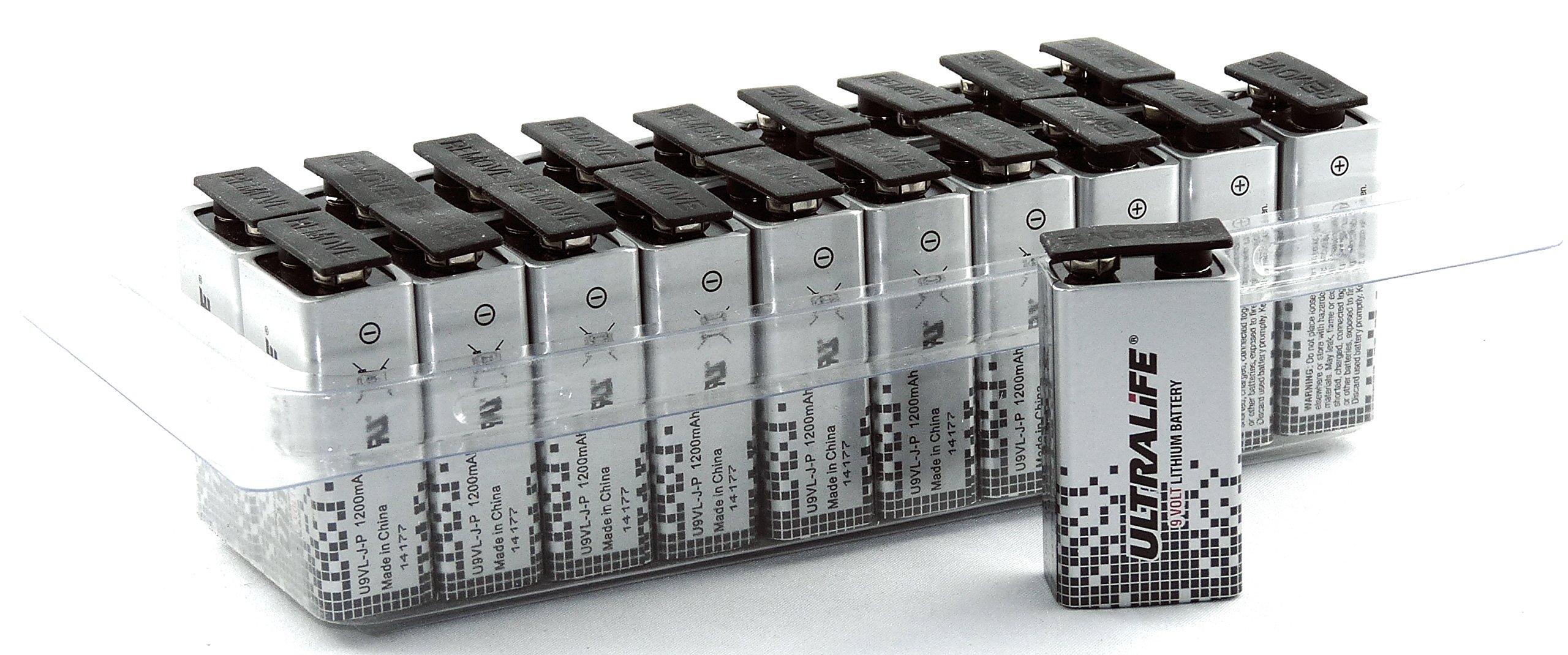 Ultralife Lithium Batterie (9 Volt, E-Block, U9VL, U9VL-J-P, 1200mAh) in 20iger Box