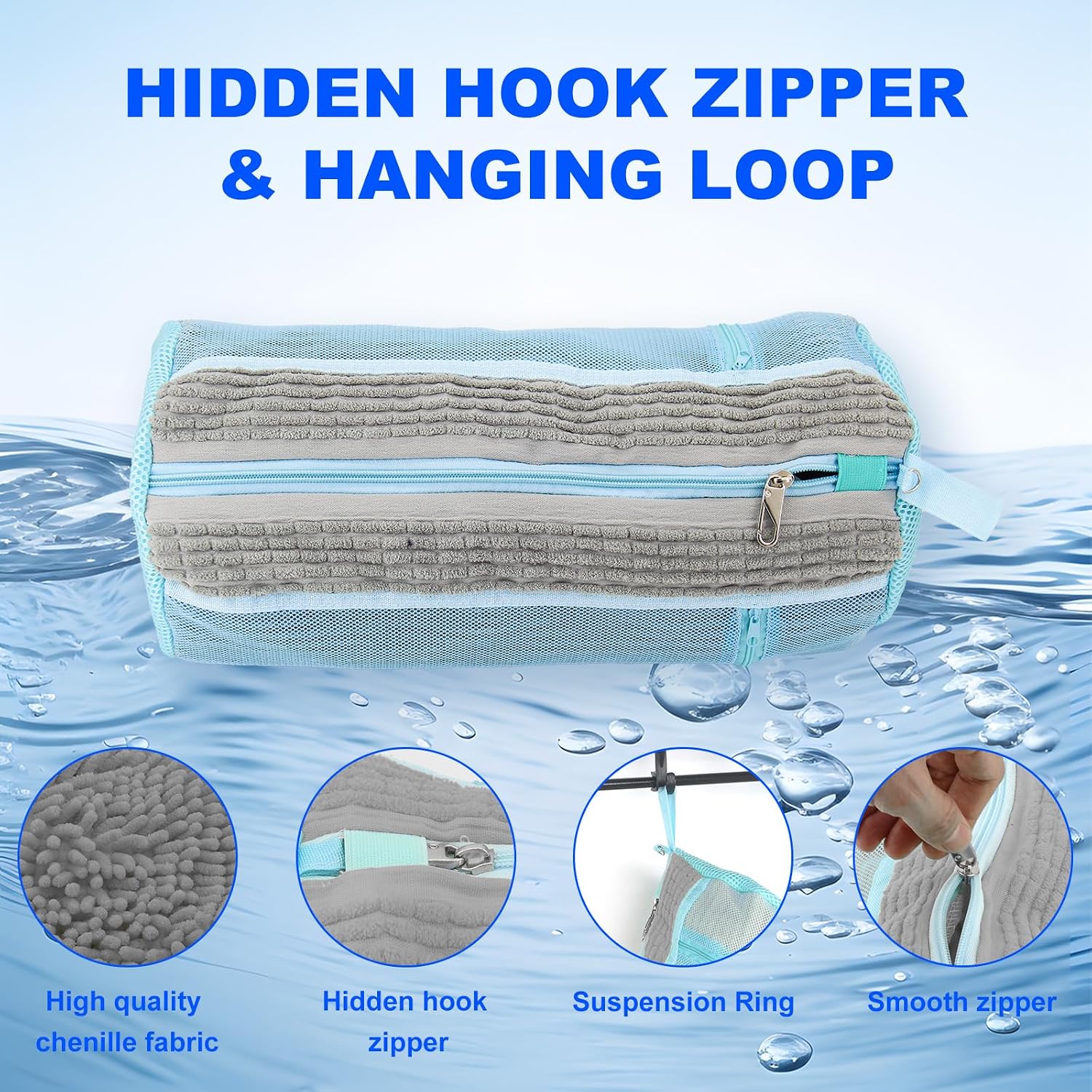 Shoe Washing Machine Bag 2 Pcs Reusable Shoe Cleaning Bag for Sneaker Tennis Shoes Cleaner Kit Laundry Shoe Bag for Washer and Dryer (Grey, Large)