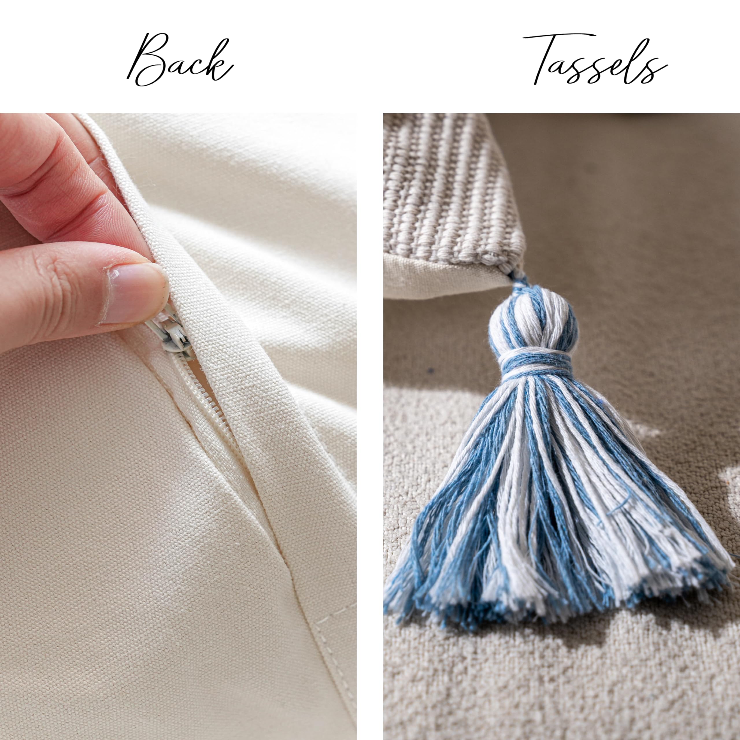 Amazon.com: BlissBlush Blue Decorative Lumbar Throw Pillow Cover