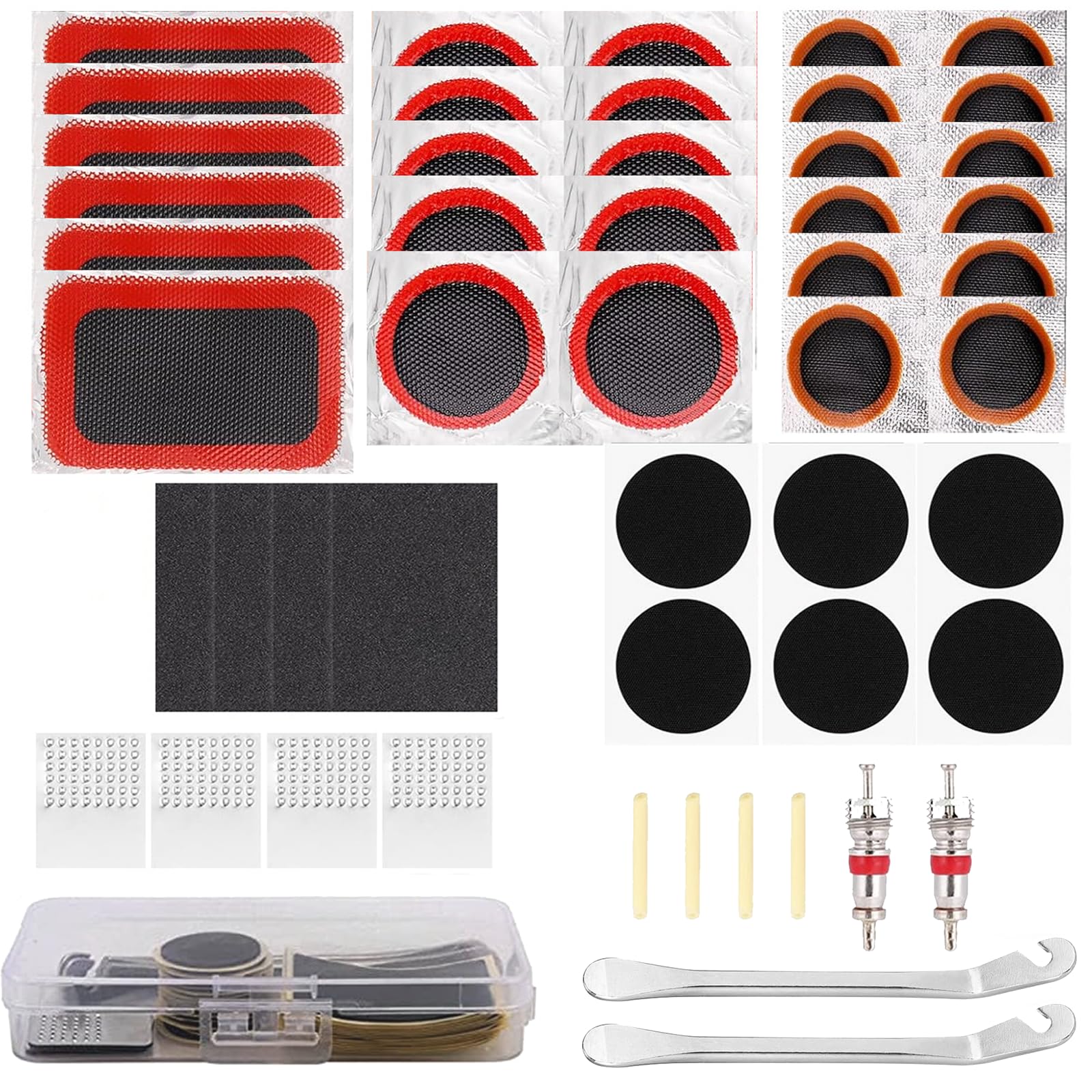 YITULOU Bike Puncture Repair Kit, 50 Pcs Bike Tyre Repair Kit with Crowbar