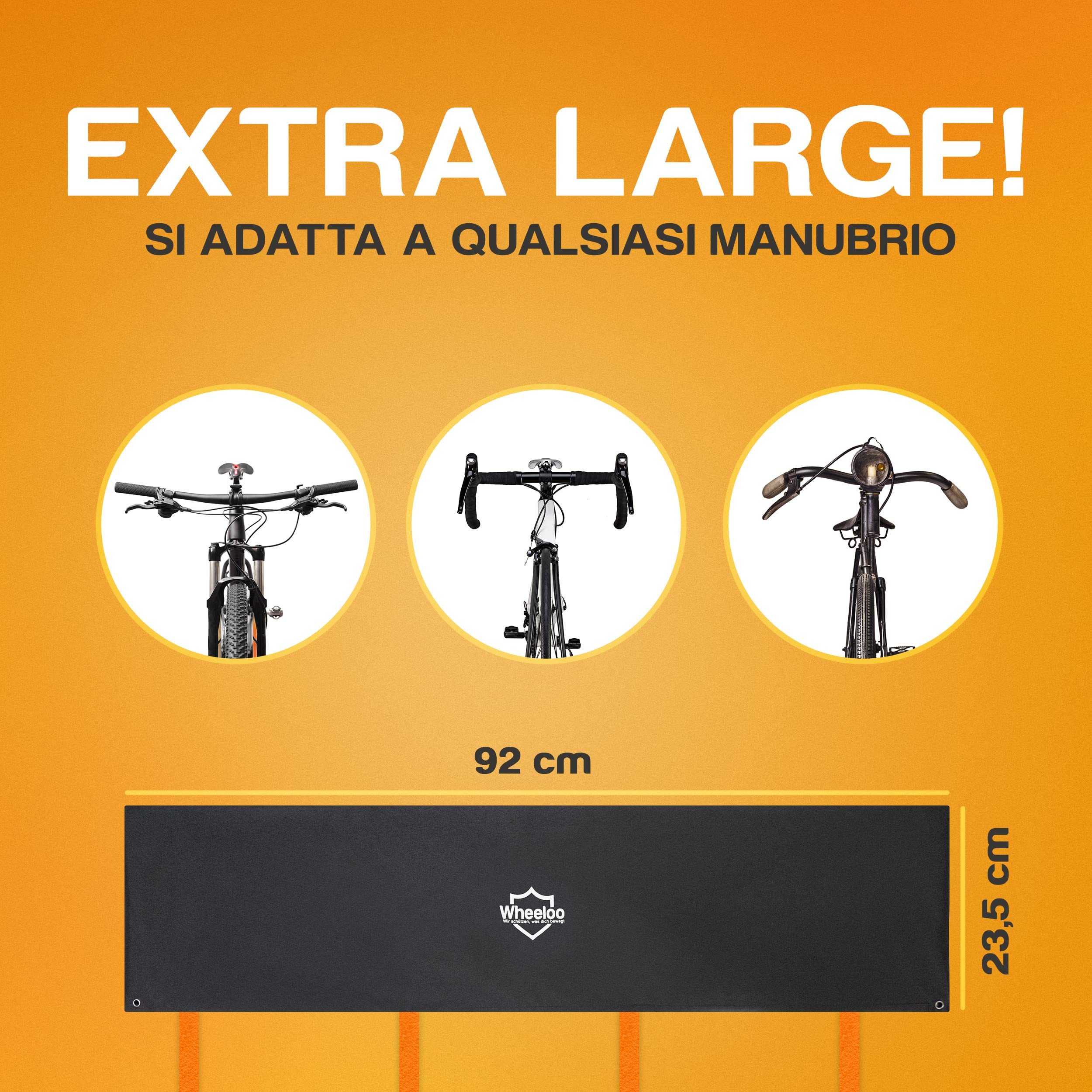 WHEELOO Coperchio di protezione del manubrio Protezione per il trasporto di Ebike I Impermeabile e robusto I Coperchio per bicicletta per il portapacchi posteriore