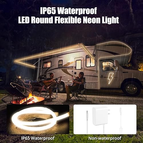 Miniatura 4 de Tira de luces LED de neón de 360, tubo redondo de 3.28 pies, luz blanca cálida, iluminación de 360 grados, IP65, impermeable, flexible, luces LED de