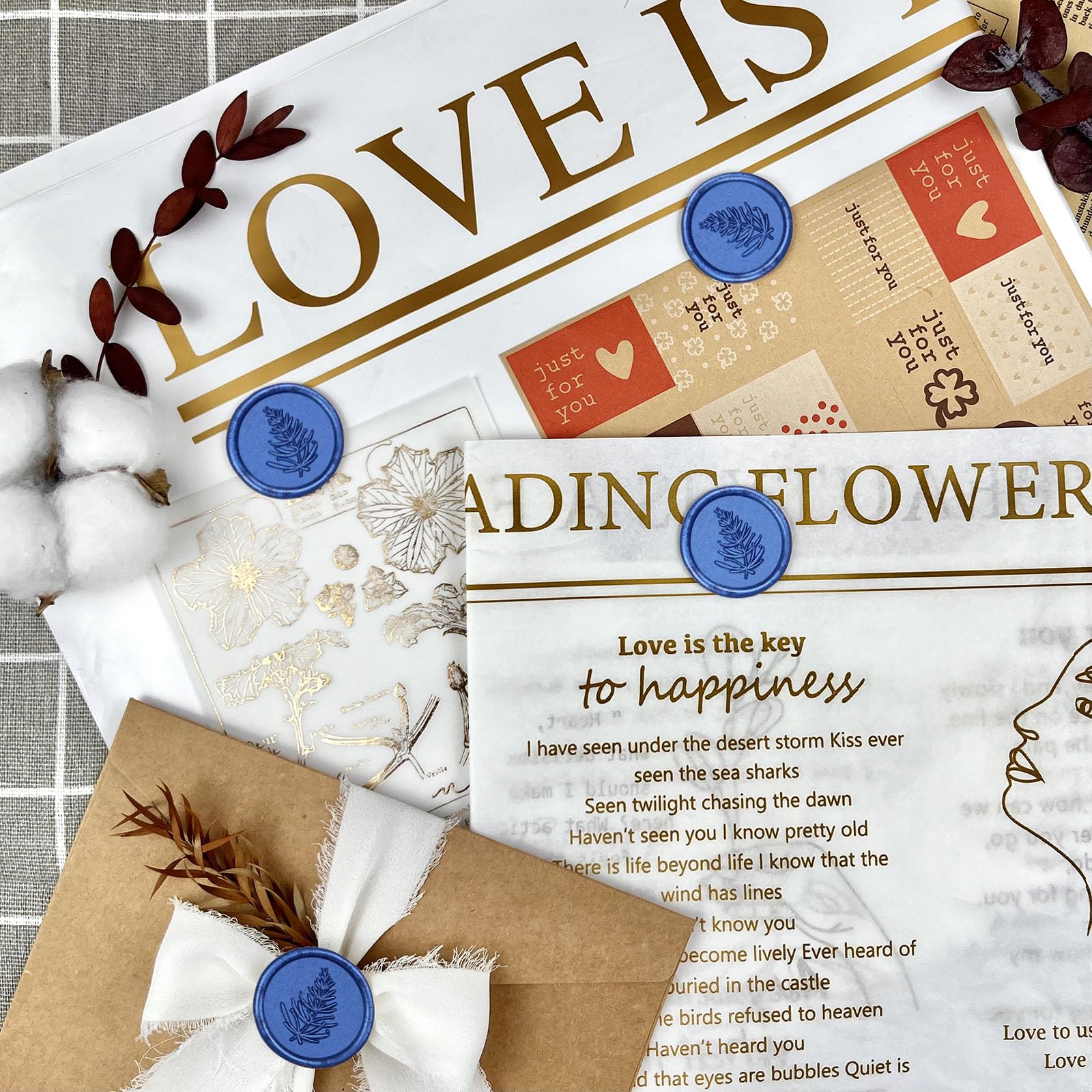 JAGERGREEN Wax Seal Stickers – 24 Self-Adhesive Seals For Wedding Invites, Gifts & Cards