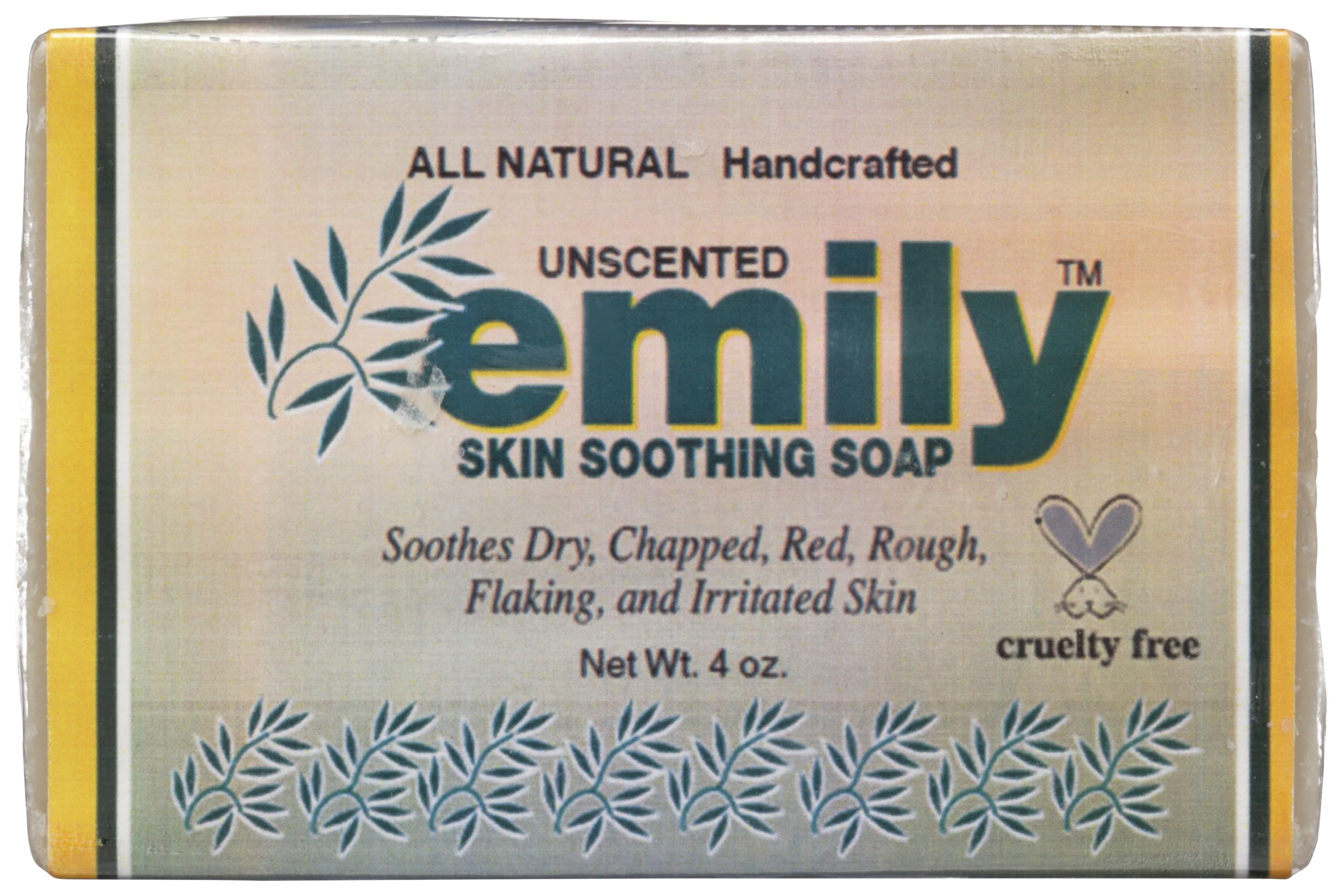 Emily Soap Bar Natural Unscented Skin Soothing, 4 Oz